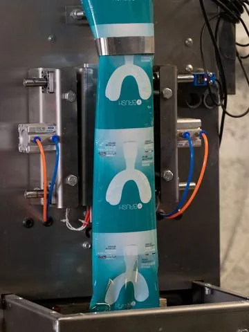 The toothbrush production line in the factory
