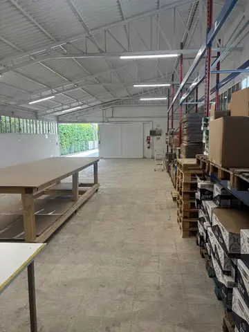 The shelves in the Two Sides warehouse